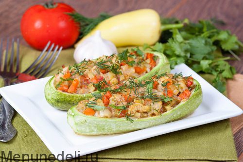 Кабачки фаршированные овощами | Меню недели