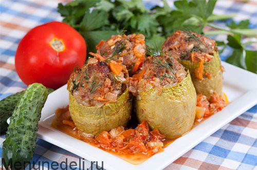 Кабачки фаршированные фаршем | Меню недели