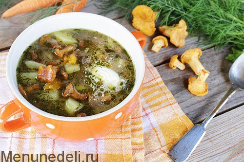 Суп из лисичек с картофелем | Меню недели