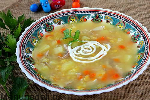 Рецепт супа картофельного с бобовыми и курицей как в детском саду | Меню недели
