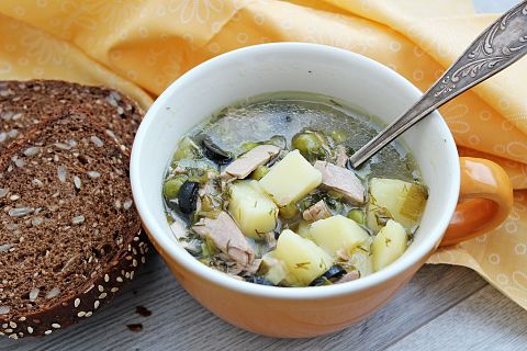 Рецепт картофельного супа с тунцом в мультиварке | Меню недели