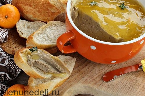 Рецепт паштета из утиной печени с апельсиновым желе | Меню недели