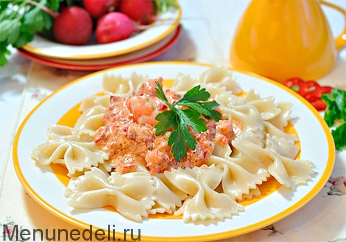 Рецепт пасты с креветками и сладким перцем с фото | Меню недели