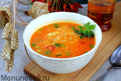 Рецепт супа с пшеном и овощами | Меню недели