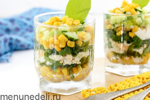 Рецепт салата из кукурузы и щавеля | Меню недели