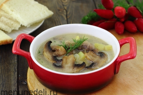 Рецепт молочного супа с шампиньонами | Меню недели