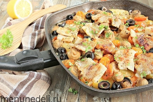 Рецепт трески в духовке с овощами | Меню недели