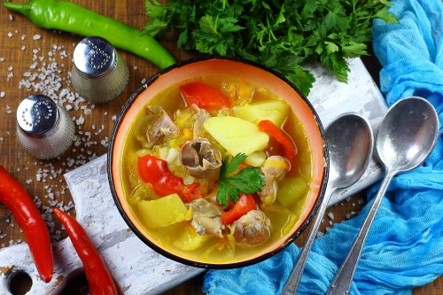 Куриные желудки, тушенные с картошкой | Меню недели