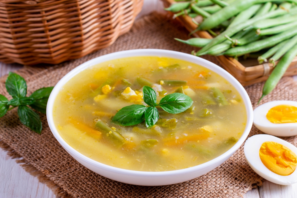 Суп со стручковой фасолью и яйцом | Меню недели