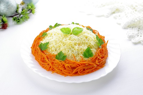 Салат с курицей и корейской морковью: рецепт с фото пошагово | Меню недели
